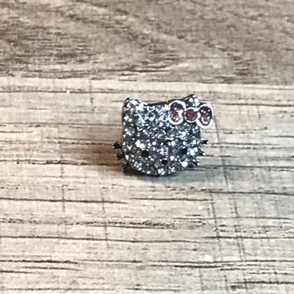 Pink Sanrio Hello Kitty Ear Stud Cute Girl Y2K Kawaii Rhinestone Earrings - Picture 5 of 7